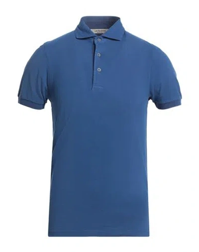 La Fileria Man Polo Shirt Blue Size 46 Cotton