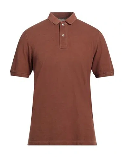 La Fileria Man Polo Shirt Brown Size 46 Cotton