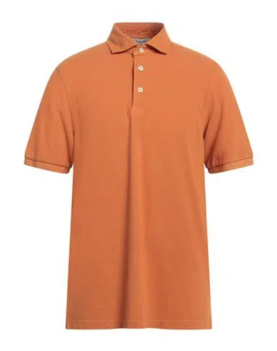 La Fileria Man Polo Shirt Orange Size 44 Cotton