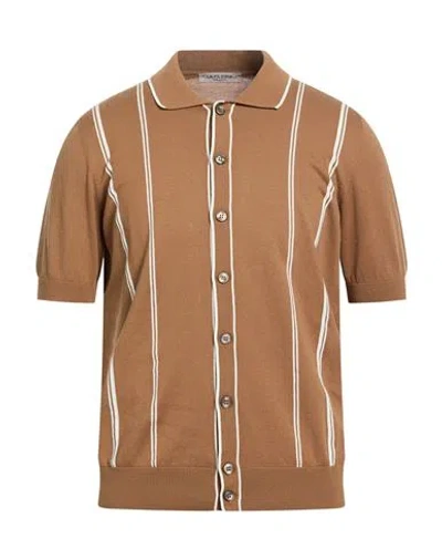 La Fileria Man Shirt Camel Size 40 Cotton In Brown