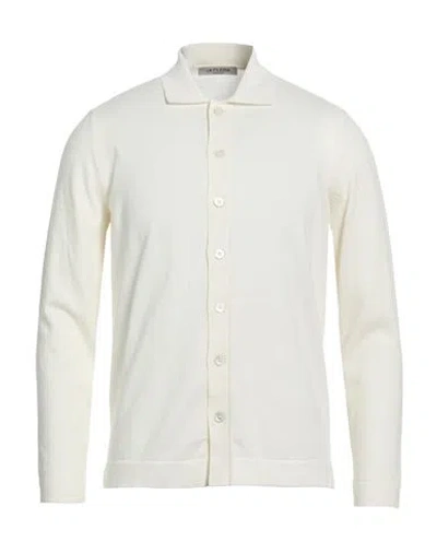 La Fileria Man Shirt Ivory Size 42 Cotton In White