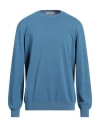 La Fileria Man Sweater Azure Size 46 Cotton In Blue