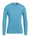 La Fileria Man Sweater Azure Size 48 Cotton In Blue