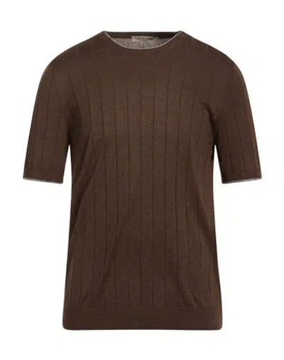 La Fileria Man Sweater Brown Size 44 Silk