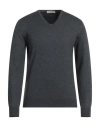 La Fileria Man Sweater Lead Size 50 Virgin Wool In Grey