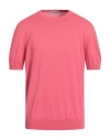 La Fileria Man Sweater Coral Size 46 Cotton In Red