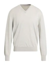 La Fileria Man Sweater Light Grey Size 38 Virgin Wool In White