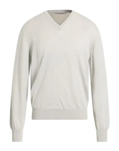 La Fileria Man Sweater Light Grey Size 38 Virgin Wool In White