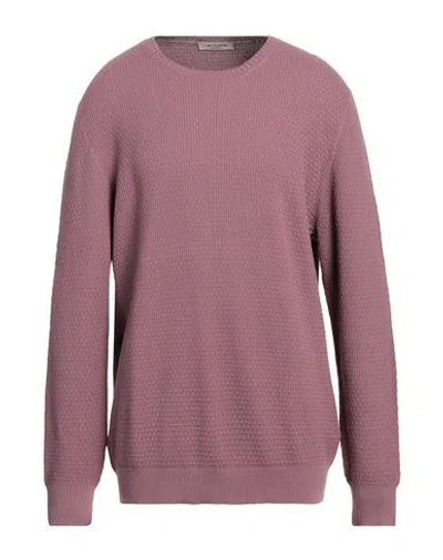 La Fileria Man Sweater Mauve Size 50 Cotton In Purple