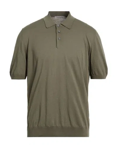 La Fileria Man Sweater Military Green Size 38 Cotton