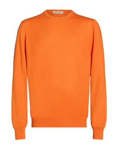 La Fileria Man Sweater Orange Size 44 Cashmere