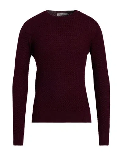 La Fileria Man Sweater Plum Size 42 Virgin Wool In Red