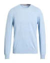 La Fileria Man Sweater Sky Blue Size 40 Virgin Wool, Cashmere, Viscose