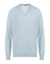 La Fileria Man Sweater Sky Blue Size 44 Virgin Wool, Polyester, Polyurethane In Blue