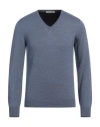 La Fileria Man Sweater Slate Blue Size 48 Virgin Wool