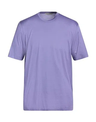 La Fileria Man T-shirt Purple Size 38 Cotton