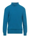 La Fileria Man Turtleneck Azure Size 46 Virgin Wool, Polyamide