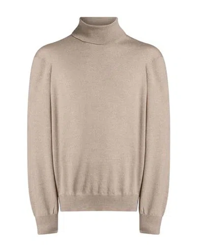 La Fileria Man Turtleneck Beige Size 46 Virgin Wool