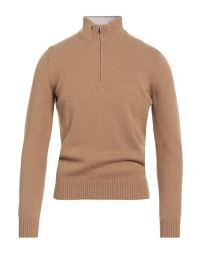 La Fileria Man Turtleneck Camel Size 44 Wool, Cashmere, Viscose In Brown