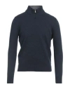 La Fileria Man Turtleneck Navy Size 40 Wool, Cashmere, Viscose In Blue