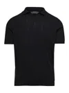 LA FILERIA BLACK POLO SHIRT WITHOUT BUTTONS IN COTTON MAN