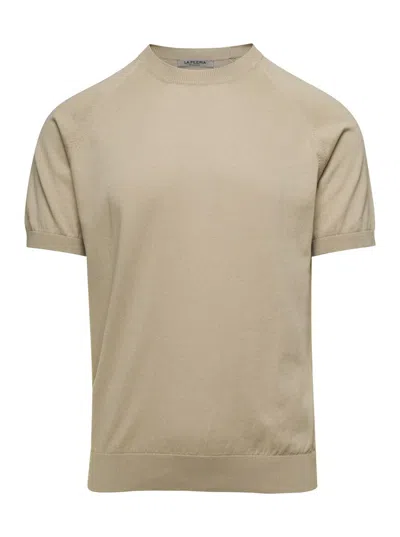 La Fileria T-shirt Raglan Girocollo In Maglia In Grey