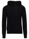 LA FILERIA BLACK RIBBED HOODED SWEATER