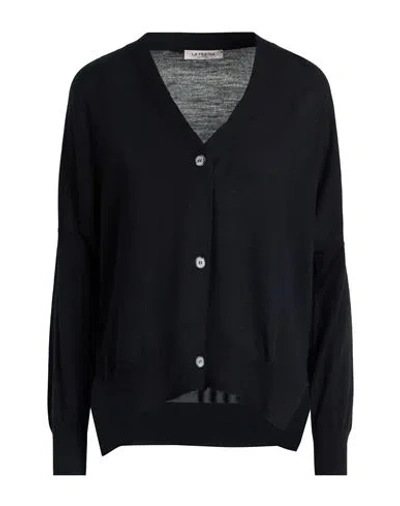 La Fileria Woman Cardigan Black Size 8 Virgin Wool