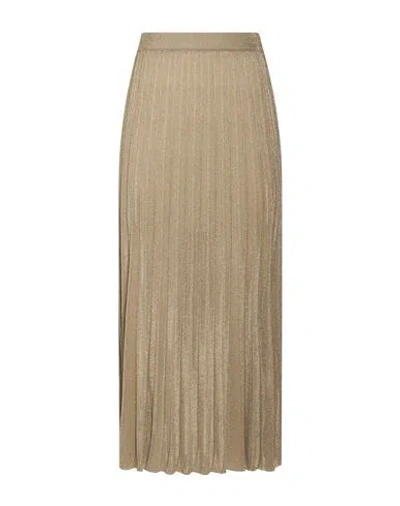 La Fileria Woman Midi Skirt Sand Size 10 Viscose, Metal In Beige