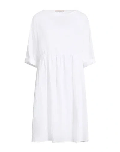 La Fileria Woman Mini Dress White Size 8 Linen