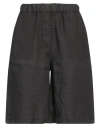 La Fileria Woman Shorts & Bermuda Shorts Black Size 4 Linen