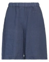La Fileria Woman Shorts & Bermuda Shorts Blue Size 4 Linen