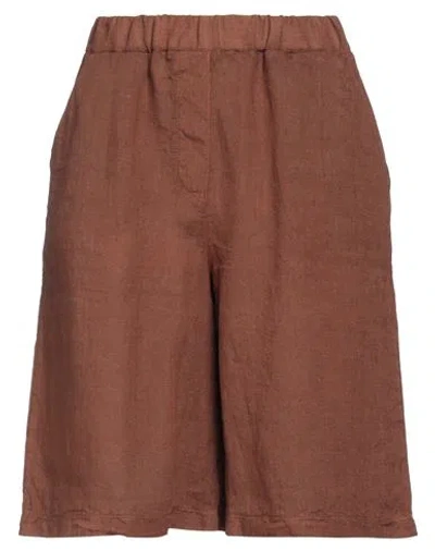La Fileria Woman Shorts & Bermuda Shorts Brown Size 4 Linen In Brown