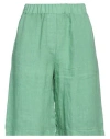 La Fileria Woman Shorts & Bermuda Shorts Green Size 8 Linen In Green