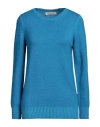 La Fileria Woman Sweater Azure Size 14 Virgin Wool In Blue