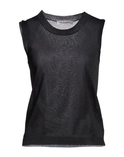 La Fileria Woman Sweater Black Size 2 Viscose, Metallic Fiber