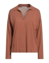 La Fileria Woman Sweater Camel Size 12 Cotton In Beige