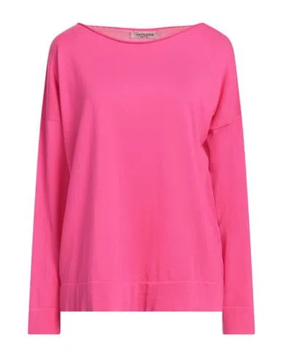 La Fileria Woman Sweater Fuchsia Size 12 Cotton In Pink