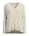 La Fileria Woman Sweater Light Grey Size 4 Viscose, Metallic Fiber, Polyamide