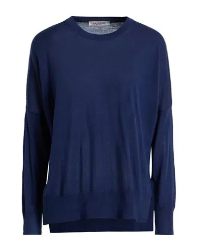 La Fileria Woman Sweater Midnight Blue Size 8 Virgin Wool