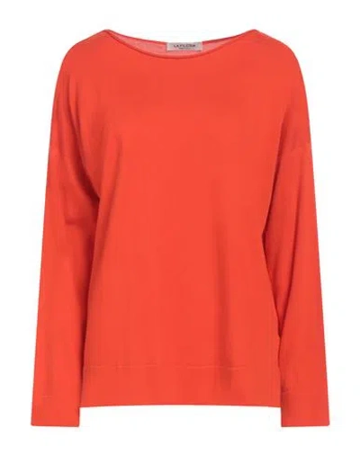 La Fileria Woman Sweater Orange Size 12 Cotton