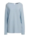 La Fileria Woman Sweater Sky Blue Size 8 Cotton