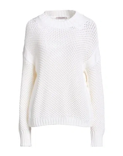 La Fileria Woman Sweater White Size 4 Cotton, Polyamide