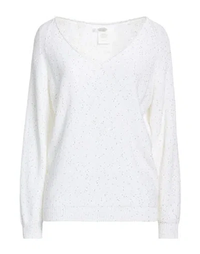 La Fileria Woman Sweater White Size 6 Cotton, Polyester