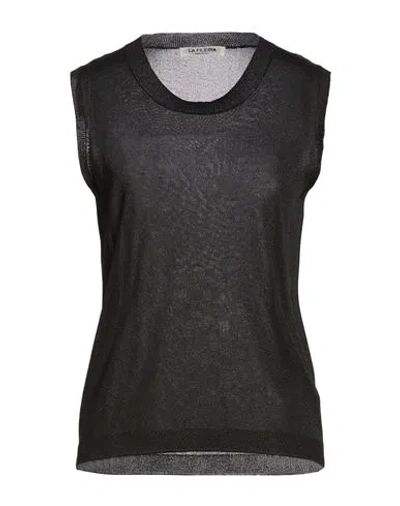 La Fileria Woman Top Black Size 8 Viscose, Metal Fiber