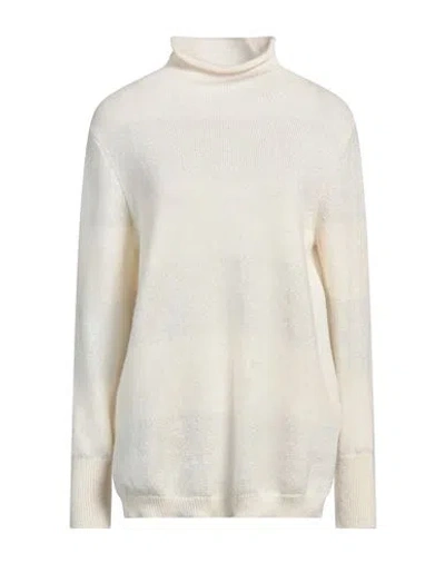 La Fileria Woman Turtleneck Ivory Size 8 Cashmere, Nylon, Metallic Polyester In White