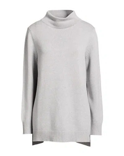 La Fileria Woman Turtleneck Light Grey Size 10 Virgin Wool, Viscose, Cashmere In Gray