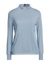 La Fileria Woman Turtleneck Sky Blue Size 14 Virgin Wool In Blue