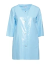 La Fille Des Fleurs Woman Overcoat & Trench Coat Sky Blue Size S Polyamide, Elastane