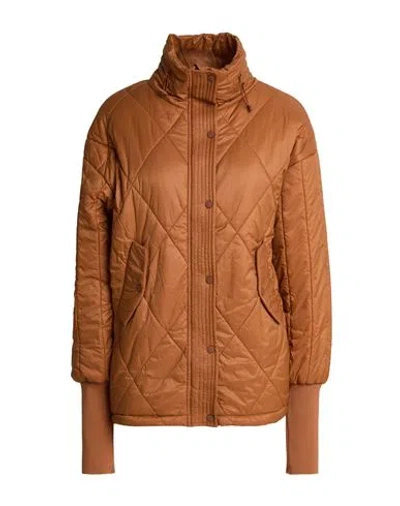 La Fille Des Fleurs Woman Puffer Tan Size 2 Nylon In Brown